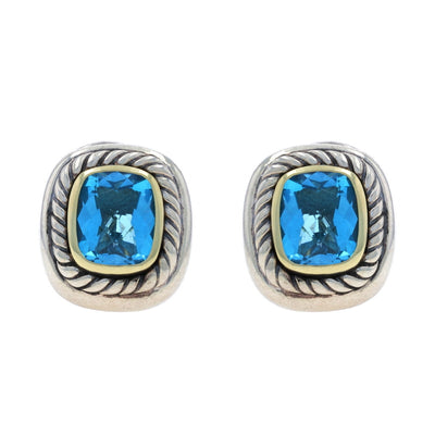 David Yurman Albion Topaz Earrings Sterling Silver