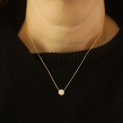 1.11ctw Diamond and Diamond Pendant Necklace Yellow Gold