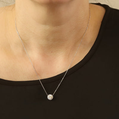 1.14ctw Diamond and Diamond Pendant Necklace White Gold