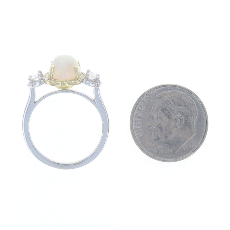 3.13ctw Australian Opal and Diamond Ring White Gold