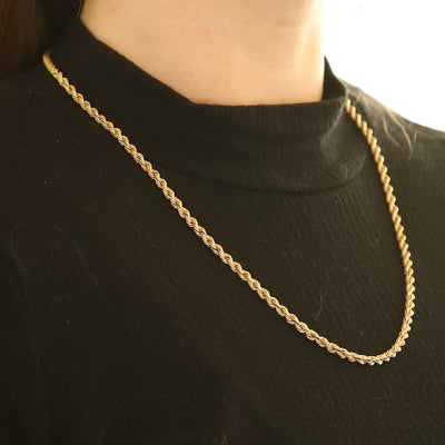 Rope Chain Necklace Yellow Gold