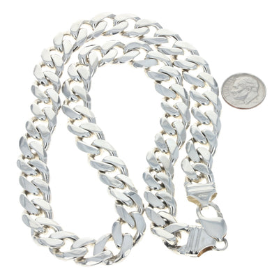 See Description Diamond Cut Curb Chain Necklace Silver Sterling Silver