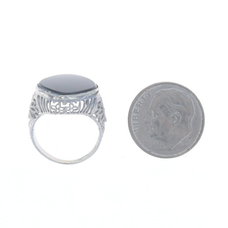 Onyx Ring White Gold