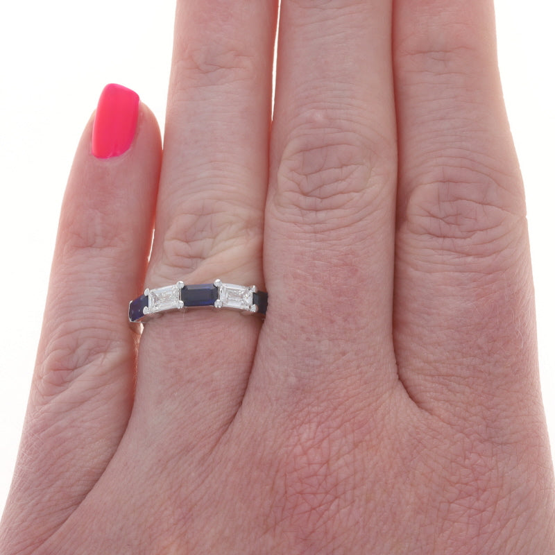 2.02ctw Diamond and Sapphire Band White Gold