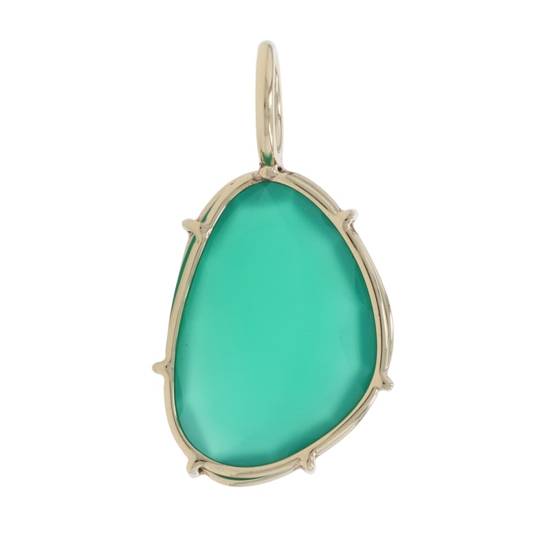 Green Lapis Lazuli Women's Pendant Yellow Gold