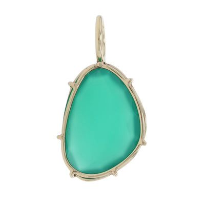 Green Lapis Lazuli Women's Pendant Yellow Gold