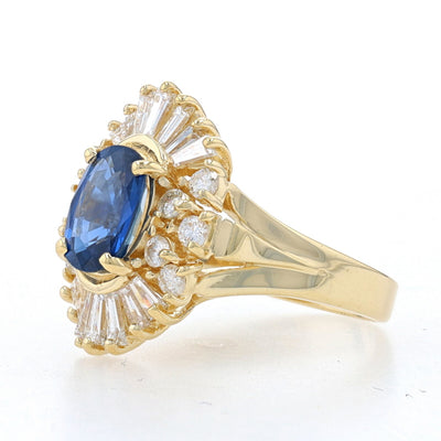 3.43ctw Sapphire and Diamond Ring Yellow Gold