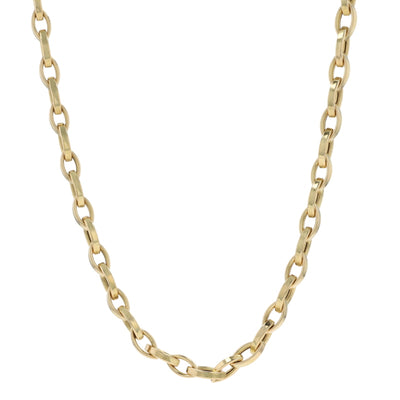 Roberto Coin Almond Link 22" Necklace Ruby Marquise Link Chain Necklace Yellow Gold