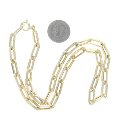 Paperclip Chain Necklace Yellow Gold