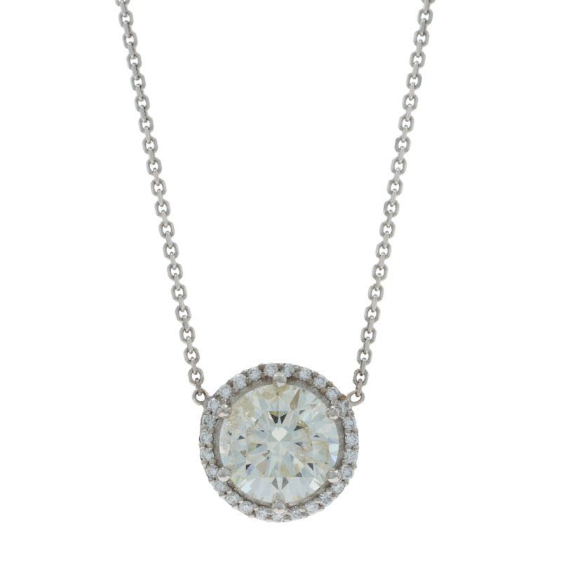 2.18ctw Diamond and Diamond Pendant Necklace White Gold
