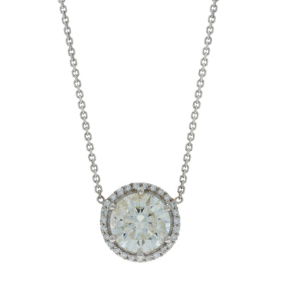 2.18ctw Diamond and Diamond Pendant Necklace White Gold