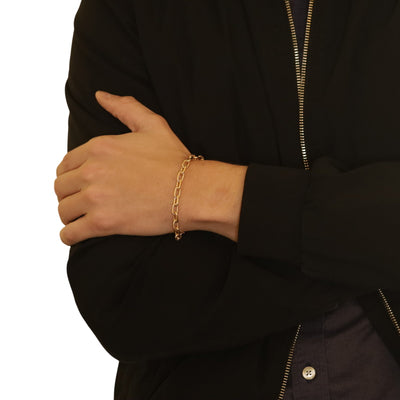 David Yurman Madison Chain Bracelet Size L Men's Fancy Bracelet Yellow Gold