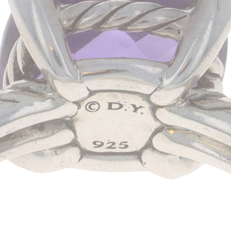 David Yurman Chatelaine Amethyst and Diamond Ring Sterling Silver