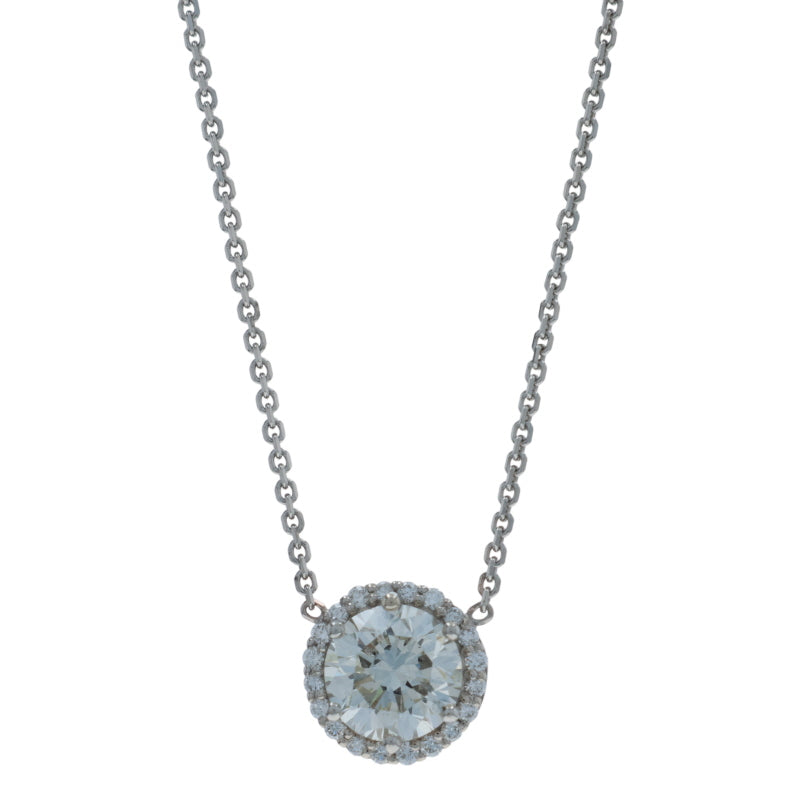 1.14ctw Diamond and Diamond Pendant Necklace White Gold