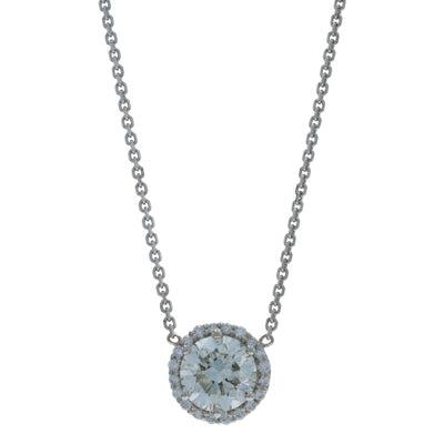 1.14ctw Diamond and Diamond Pendant Necklace White Gold