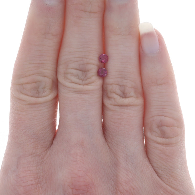 .60ctw Set of 2 Round Rubies