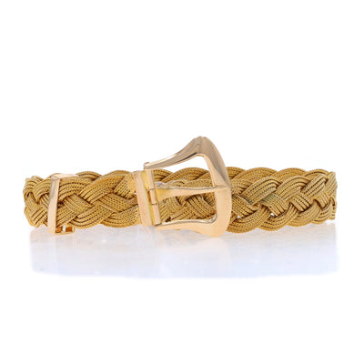 Woven Foxtail Bracelet Yellow Gold