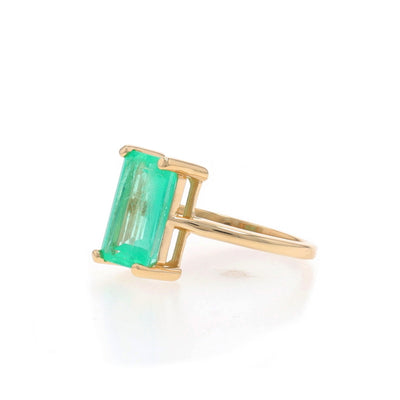 2.91ct Emerald Ring Yellow Gold