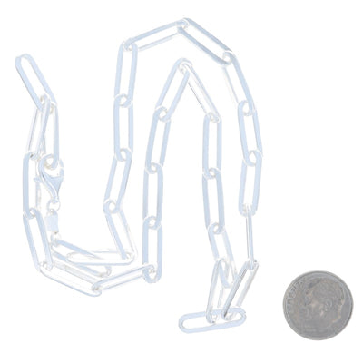 Women's Paperclip Chain Necklace Sterling Silver