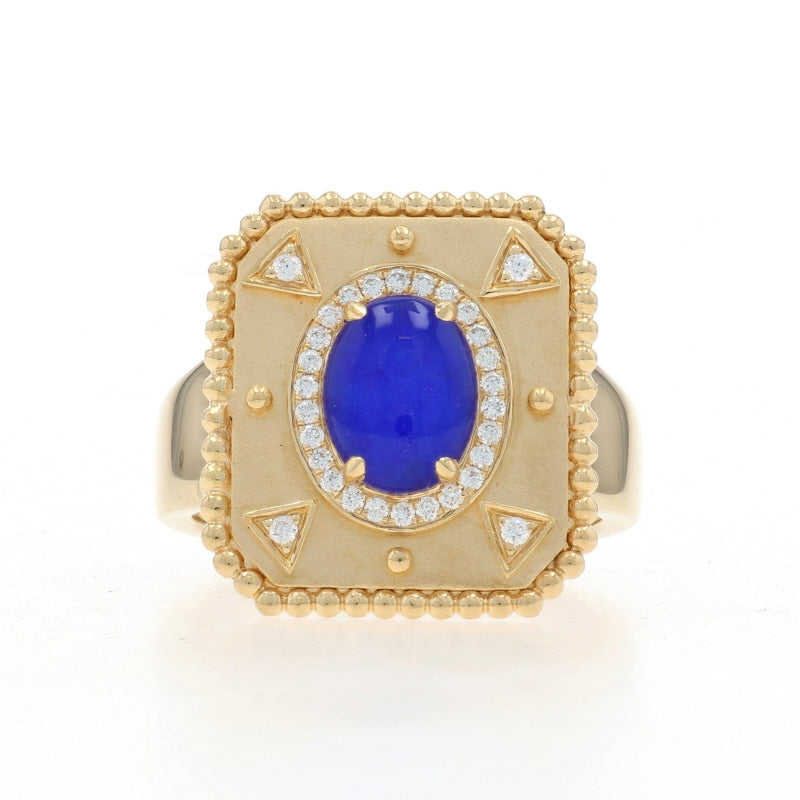 Doves Justinian 1.64 Lapis & Quartz Doublet and Diamond Yellow Gold