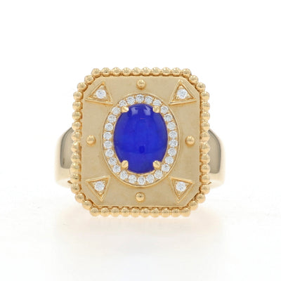 Doves Justinian 1.64 Lapis & Quartz Doublet and Diamond Yellow Gold