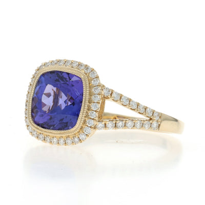 .32 Tanzanite and Diamond Ring Yellow Gold