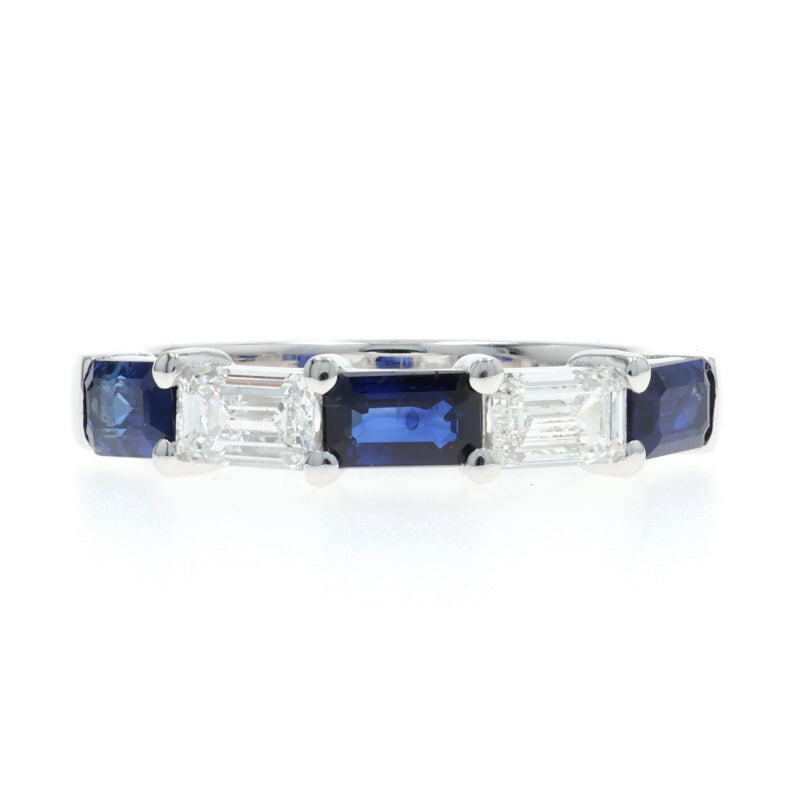 2.02ctw Diamond and Sapphire Band White Gold
