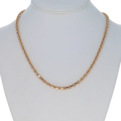 Men's Diamond Cut Cable Chain Necklace Rose Gold