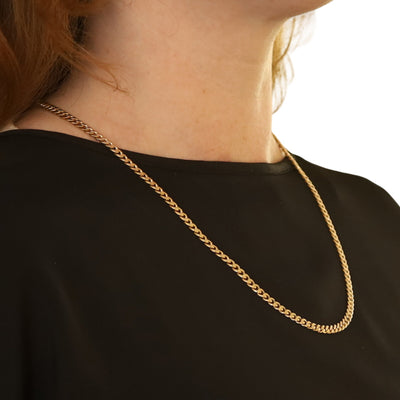 Unisex Curb Chain Necklace Yellow Gold