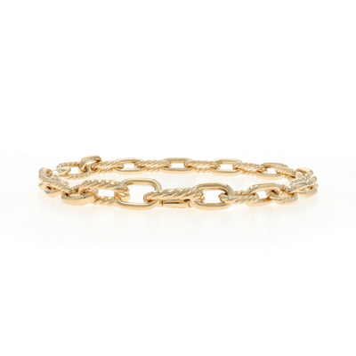 David Yurman Madison Chain Bracelet Size L Men's Fancy Bracelet Yellow Gold