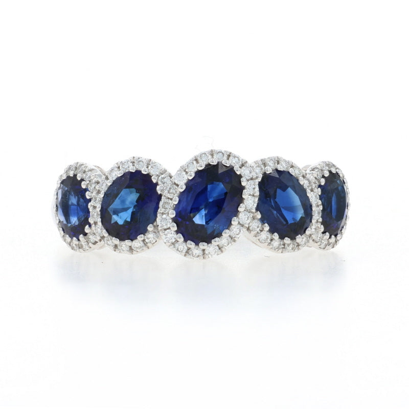 2.12ctw Sapphire and Diamond Band White Gold