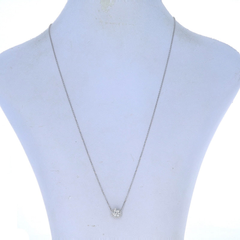 .87ctw Diamond and Diamond Pendant Necklace White Gold