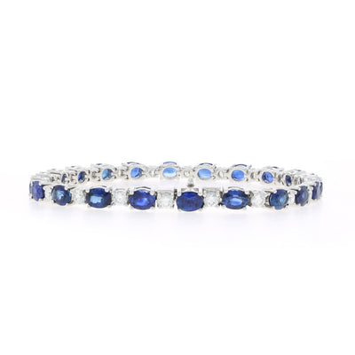 11.18ctw Sapphire and Diamond Bracelet White Gold