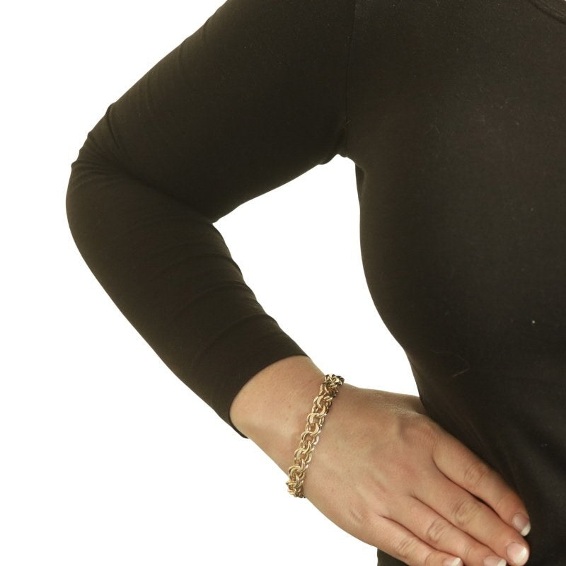 Women's Double Curb Bracelet Yellow Gold