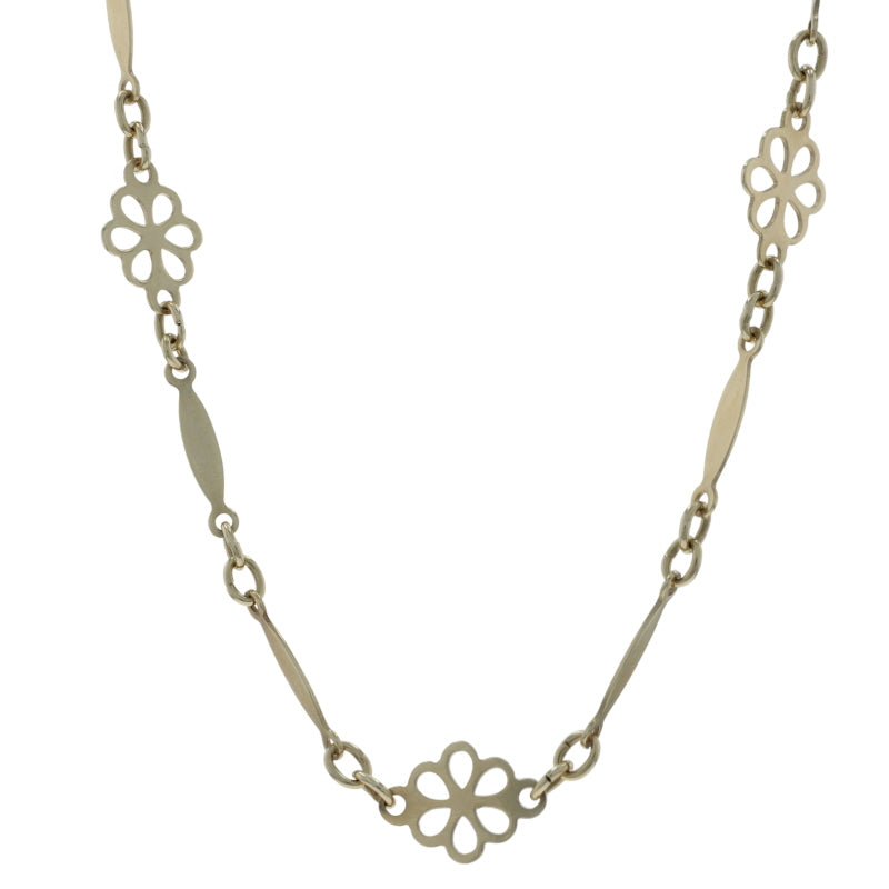 Fancy Long & Short Chain Necklace Yellow Gold