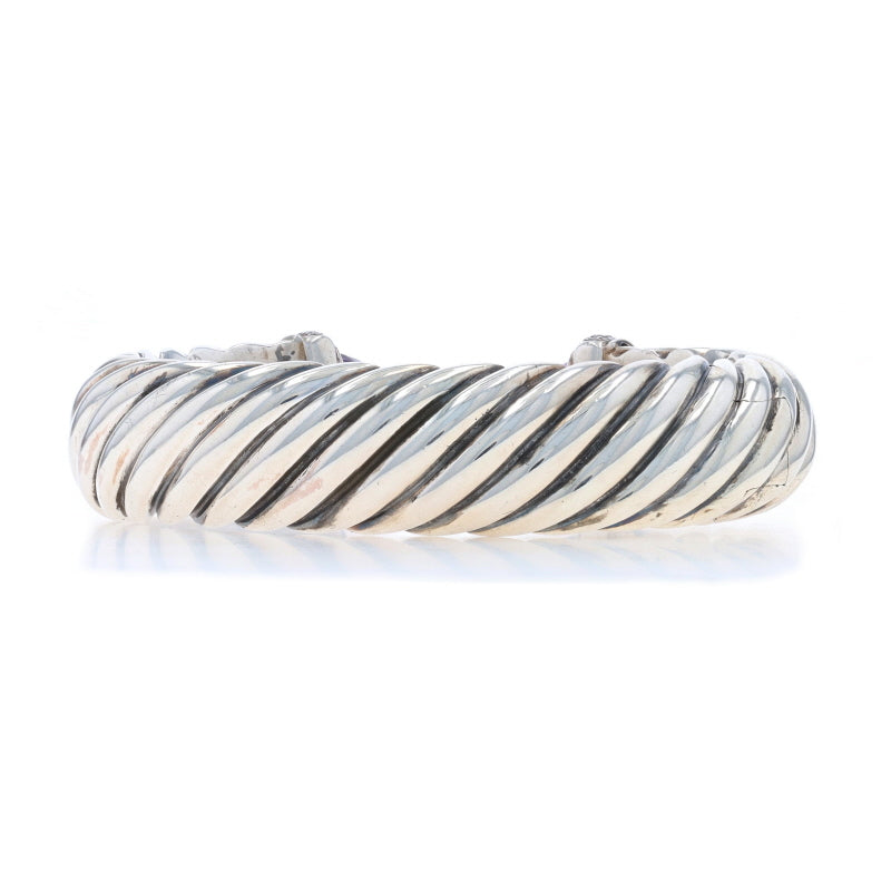 David Yurman Waverly Cuff Bracelet Size Medium .55ctw Amethyst and Diamond Bracelet Sterling Silver