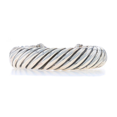 David Yurman Waverly Cuff Bracelet Size Medium .55ctw Amethyst and Diamond Bracelet Sterling Silver