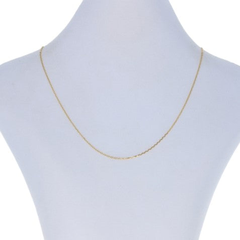 Diamond Cut Cable Chain Necklace Yellow Gold