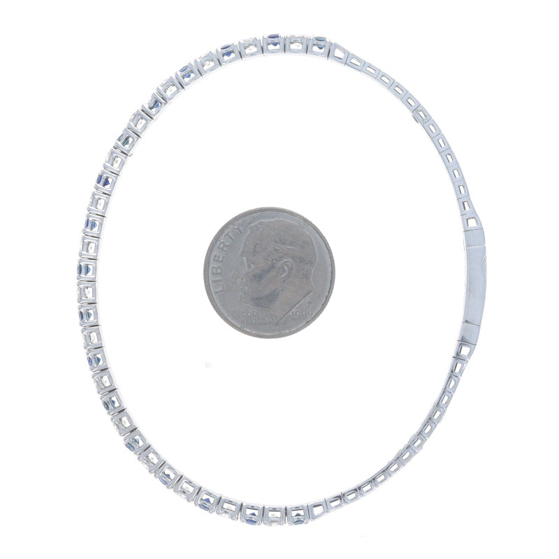 2.87ctw Sapphire and Diamond Bracelet White Gold