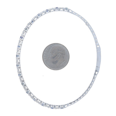 2.87ctw Sapphire and Diamond Bracelet White Gold