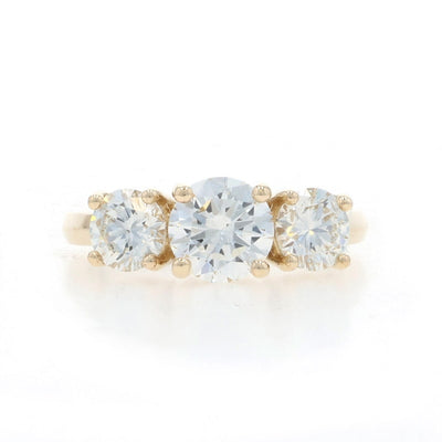 Three Stone 2.09ctw Diamond Women's Ring Yellow Gold