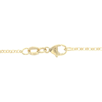 No Stone Diamond Cut Rolo Chain Necklace Yellow Gold