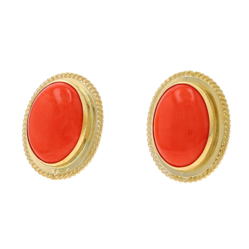 Coral Earrings Yellow Gold