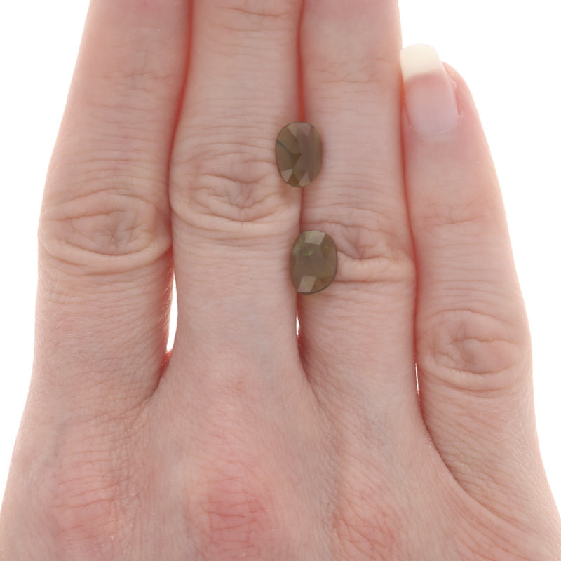 2.05ctw Set of 2 Rose Cut Cabochon Tourmalines