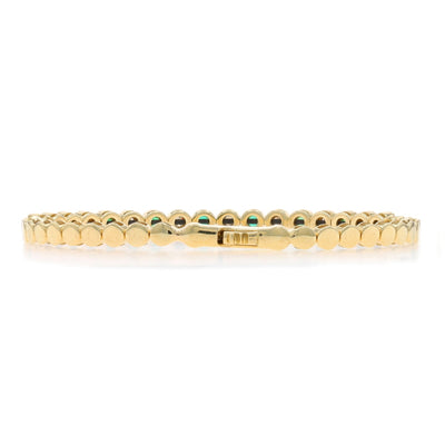 2.12ctw Emerald and Diamond Bracelet Yellow Gold