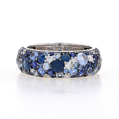 Danhier 2.95ctw Sapphire and Diamond Band White Gold
