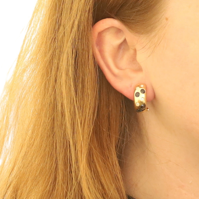 2.60ctw Sapphire and Diamond Earrings Yellow Gold