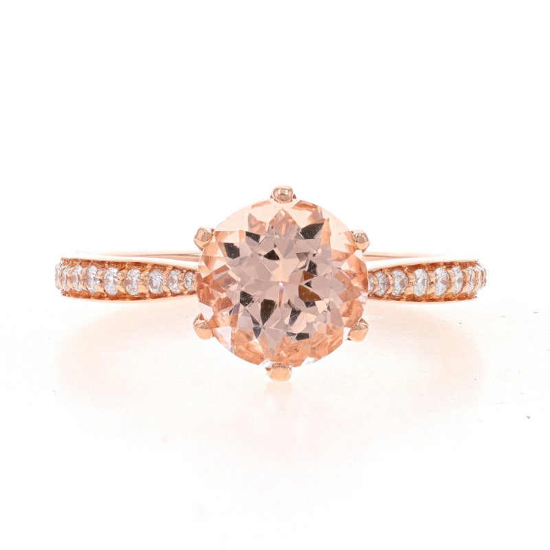 2.08ctw Morganite and Diamond Ring Rose Gold