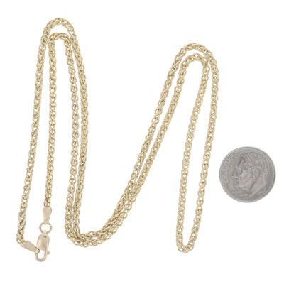 Wheat Chain Necklace Yellow Gold