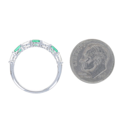 .99ctw Emerald and Diamond Band White Gold